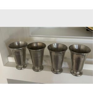 Vintage Pewter Shot Glass Set